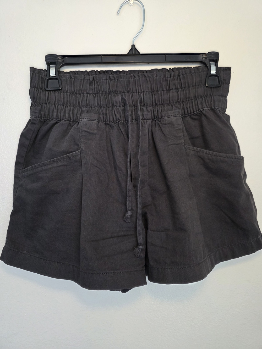 Aerie Smocked High-Waist Drawstring Shorts - Gray
